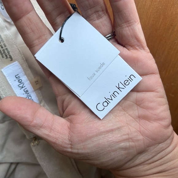 NWT 12 Calvin Klein Women's Beige Pencil Skirt - Picture 5 of 10